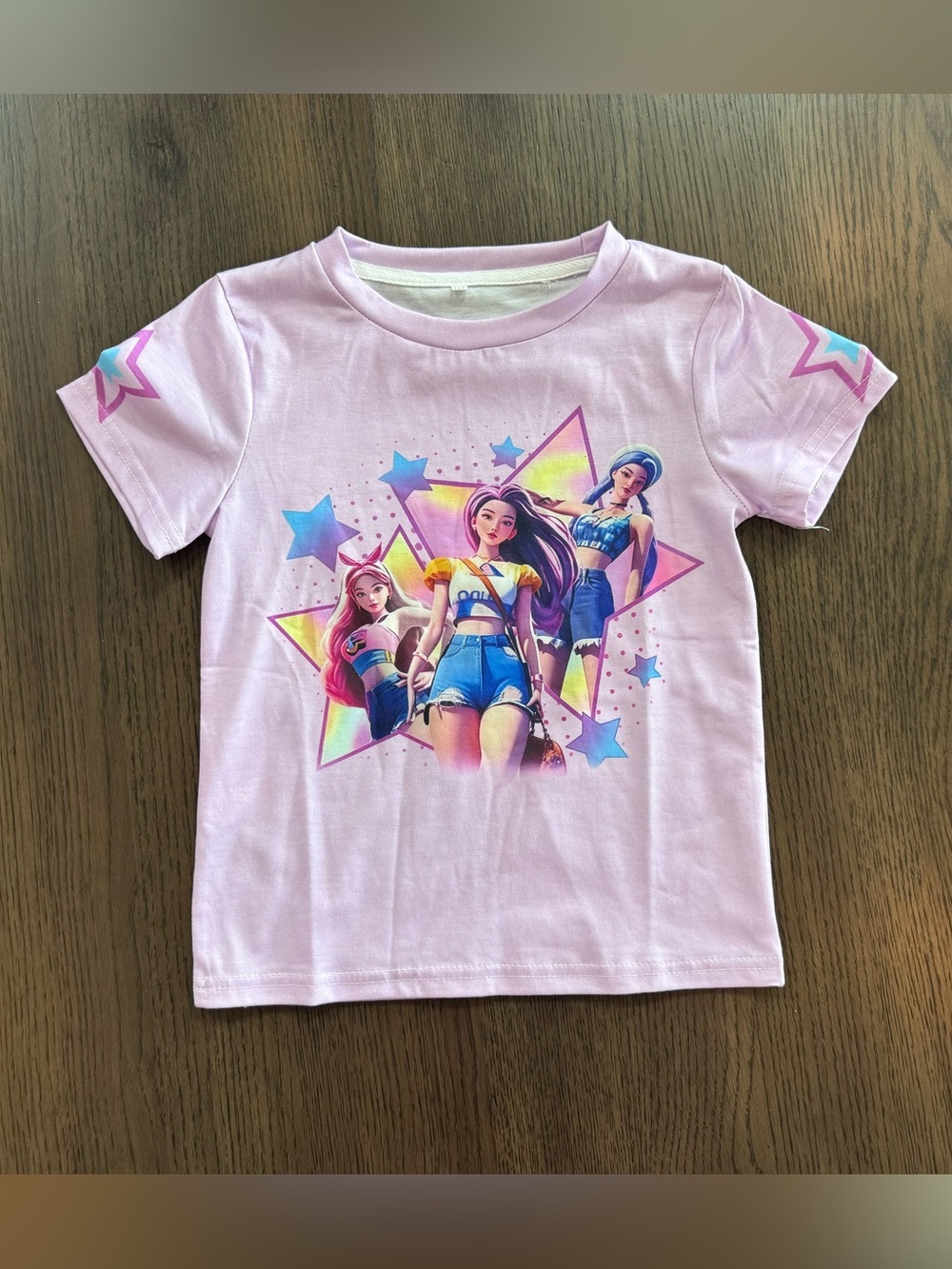 NWOT Girls 4/5T K-pop Demon Hunters Girls' Pink Graphic Star Character Tee